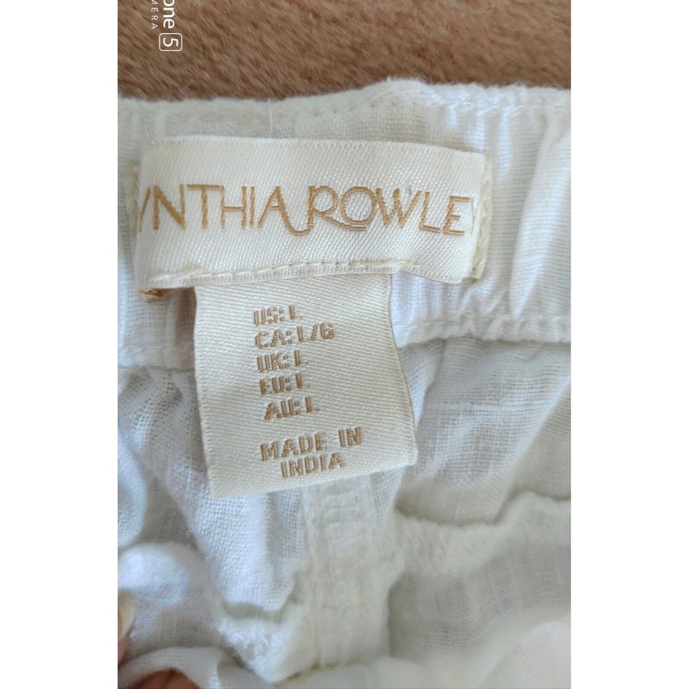 Cynthia Rowley Women's Wide Leg Pants White Large - Picture 3 of 8